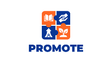 Logo des Projektes PROMOTE in blau und orange